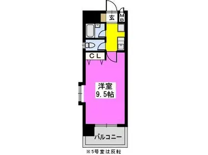ラフィーネ博多(1K/7階)の間取り写真