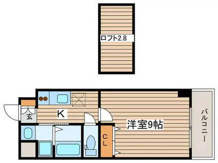 カーロードサクラ一番館(1K/5階)の間取り写真