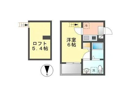 グランディール(1SK/2階)の間取り写真