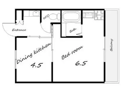 ヴィラナリー雲雀丘 5号棟(1DK/1階)の間取り写真