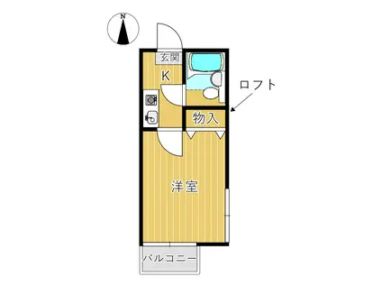 ハイデル針ヶ谷(1K/1階)の間取り写真