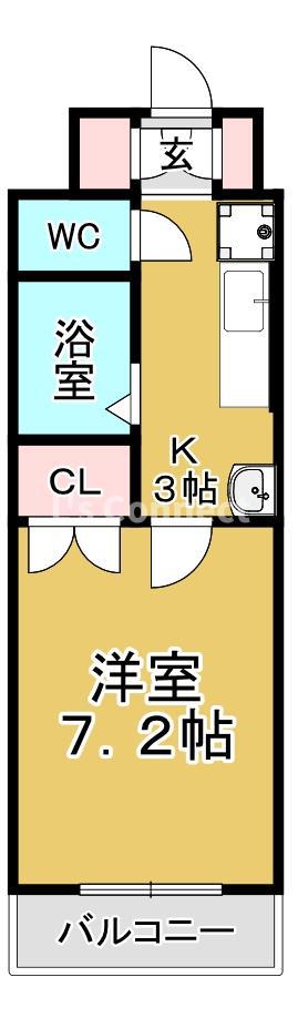 ソレイユハイツ泉中央(1K/5階)の間取り写真
