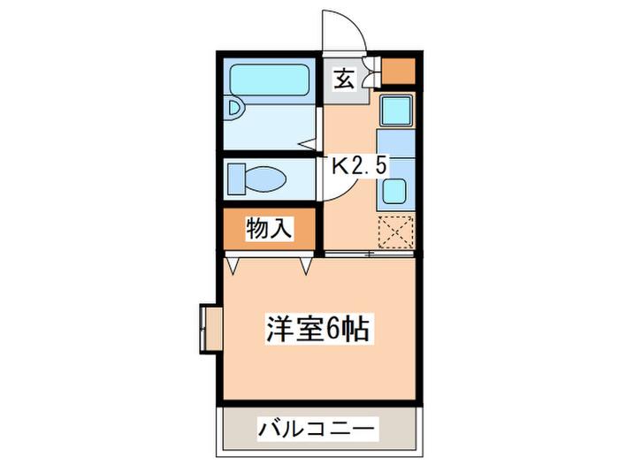 サンアルテール(1K/2階)の間取り写真