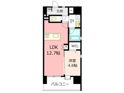 MAKIKI GARDEN PLACE(1LDK/12階)の間取り写真