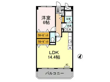 メゾン286(1LDK/1階)の間取り写真