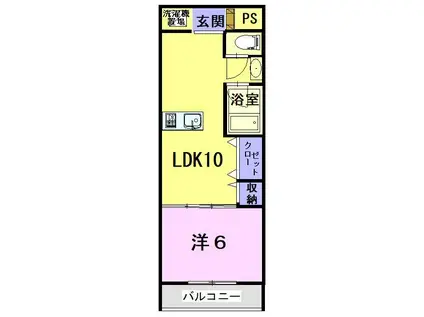 メゾンセンチュリー(1LDK/2階)の間取り写真