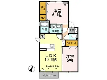 メゾンド・ブレア(2LDK/2階)の間取り写真