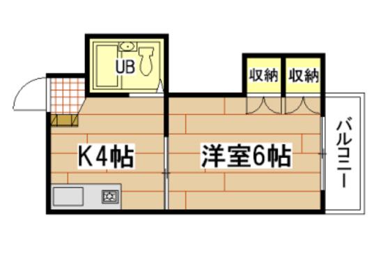 中央ビル(1K/2階)の間取り写真