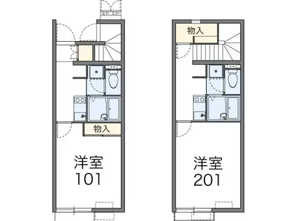 レオネクストヴィダ フェリス(1K/2階)の間取り写真