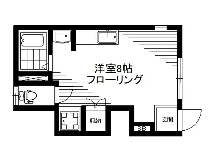 ミドリハウス(ワンルーム/1階)の間取り写真