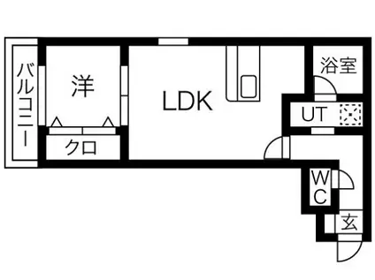 ジュネス中杉町(1LDK/3階)の間取り写真