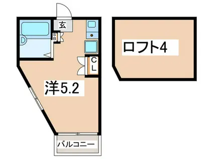 ピュアハイツ神大寺(ワンルーム/2階)の間取り写真
