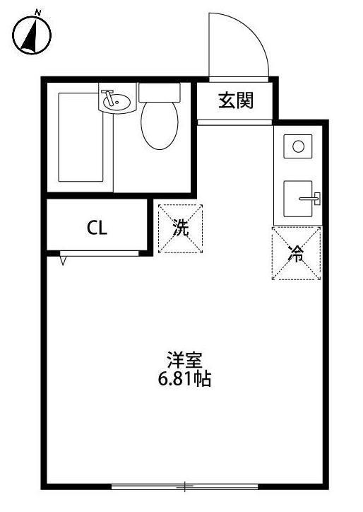 キャトルメゾン野方(ワンルーム/1階)の間取り写真