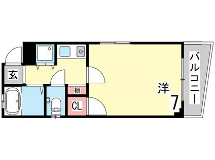 BERG(1K/2階)の間取り写真