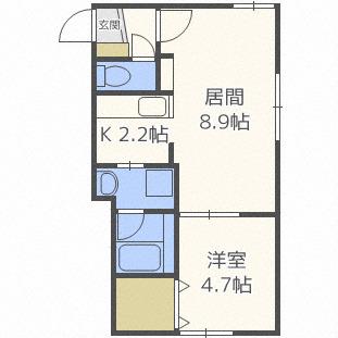 フィオリトゥラヒラギシ(1LDK/1階)の間取り写真