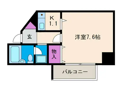 ナヴィール箕面(1K/3階)の間取り写真