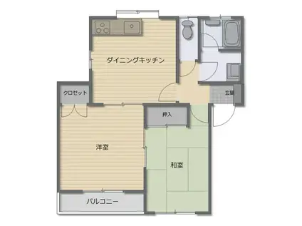 サンハイツ剣城A(2DK/2階)の間取り写真