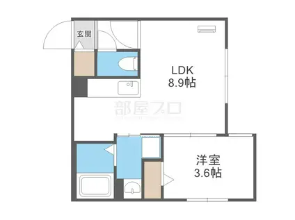 AND-HONDORI(1LDK/4階)の間取り写真