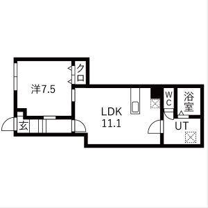 アイリス渋谷(1LDK/B1階)の間取り写真