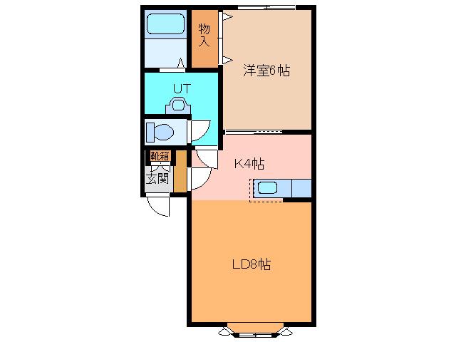 APIA(1LDK/1階)の間取り写真