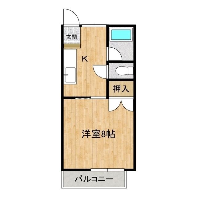 サンコーポ A棟(1K/2階)の間取り写真