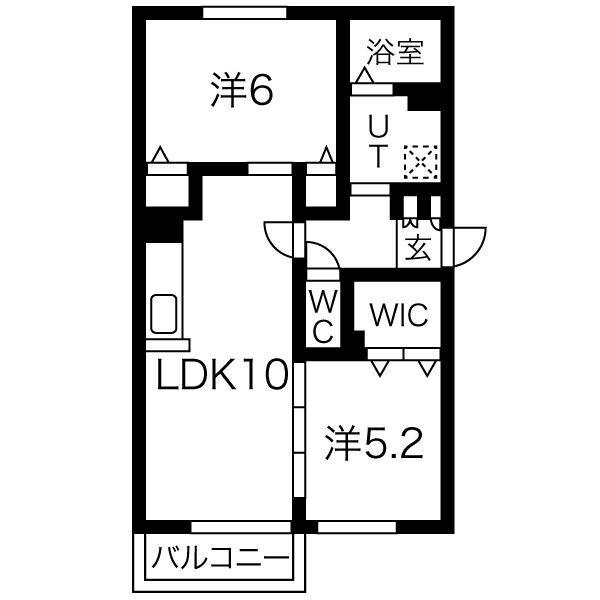 SORA(2LDK/1階)の間取り写真