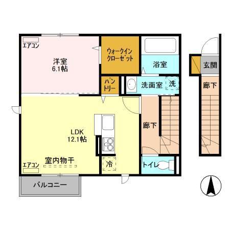 ファミールII(1LDK/2階)の間取り写真