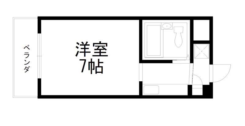 ウエストヴィラージュII(ワンルーム/4階)の間取り写真