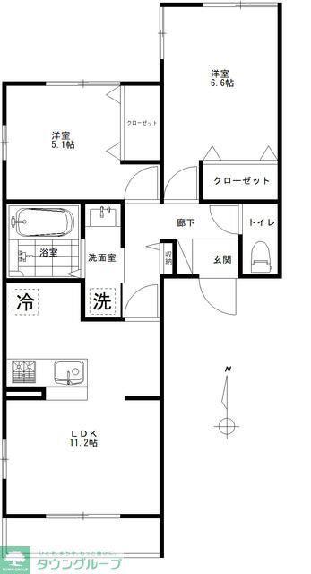 イーストピークヴィオレ(2LDK/3階)の間取り写真