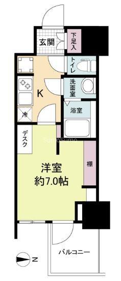 WORVE大阪本町(1K/6階)の間取り写真