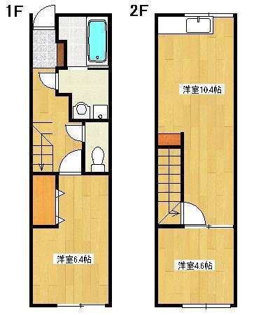 プロスペリタ城山II(2LDK/1階)の間取り写真