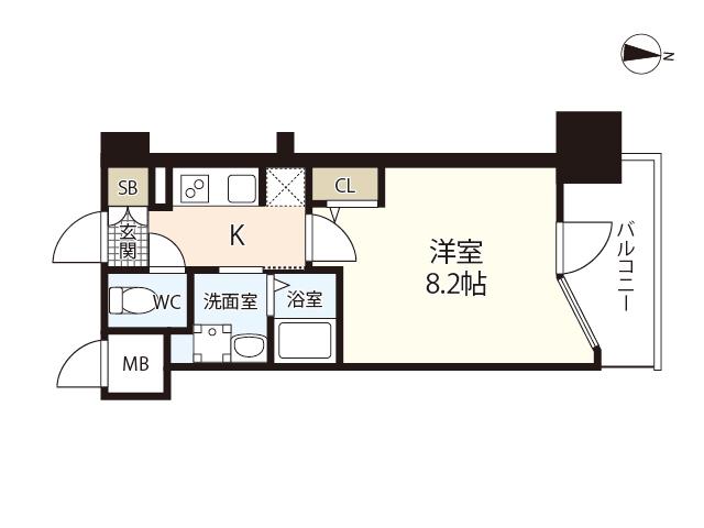 S-RESIDENCE国泰寺町一丁目(1K/11階)の間取り写真
