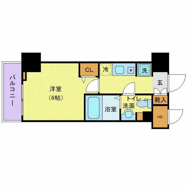 N-STAGE 三郷(1K/8階)の間取り写真