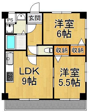ウイナ-ズハウス(2DK/2階)の間取り写真