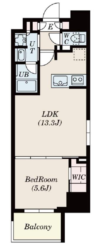 DIMUS北浜(1LDK/14階)の間取り写真