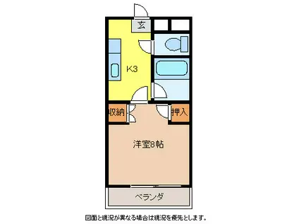 ビックソルトヒルA(1K/1階)の間取り写真