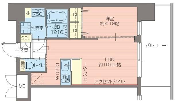 プレジオ御幣島(1LDK/6階)の間取り写真