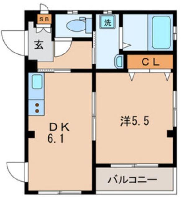 SOLBIOS沖杉(1DK/2階)の間取り写真