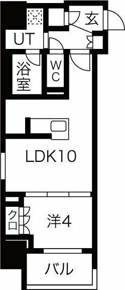 オープンレジデンシア金山 EST(1LDK/12階)の間取り写真