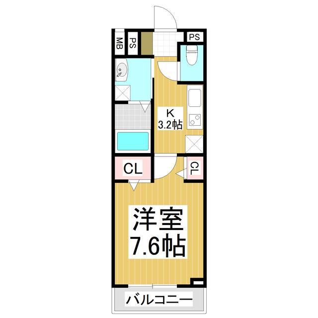 コンフォーティア小柴見(1K/2階)の間取り写真