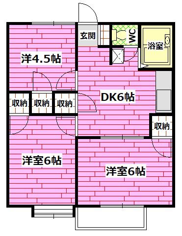 パークタウンヒルズ(3DK/2階)の間取り写真