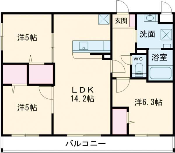 FELICIAS(3LDK/5階)の間取り写真