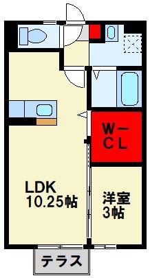 アンバーウッド(1LDK/1階)の間取り写真