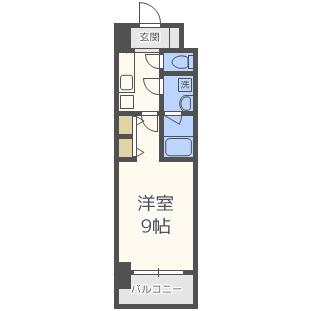 スプランディッド淀屋橋DUE(1K/7階)の間取り写真