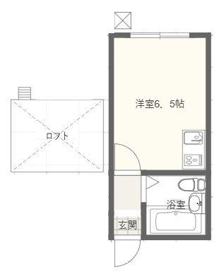 R-鎌倉(1K/2階)の間取り写真