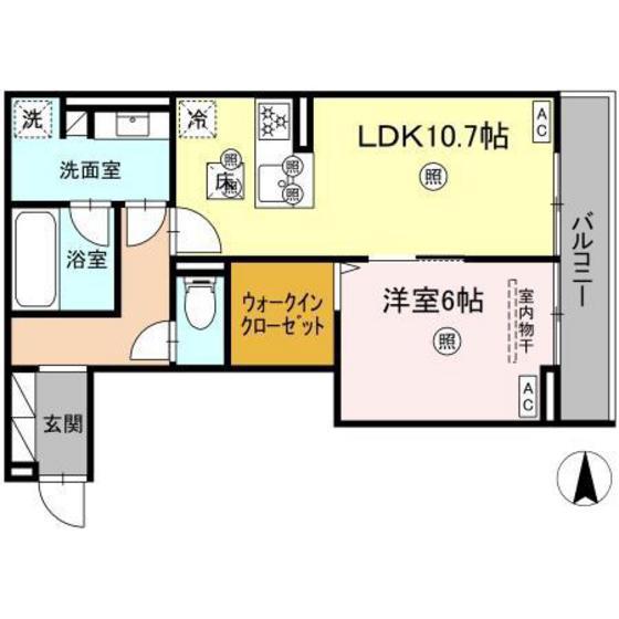 LUVERIA(1LDK/1階)の間取り写真
