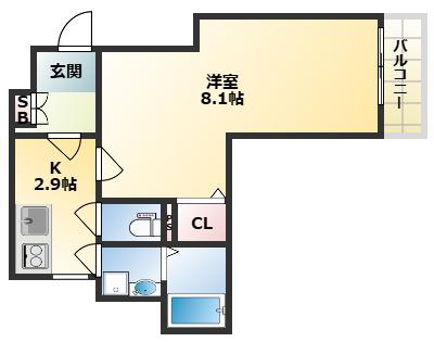 GRAN FELIZ(1K/3階)の間取り写真