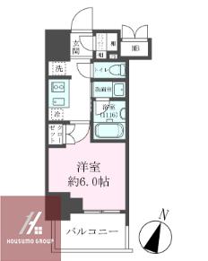 クレストコート靭公園 THE CLASS(1K/8階)の間取り写真