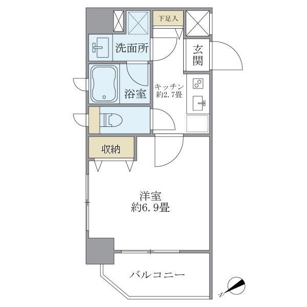 CROSS POINT AKABANE(1K/5階)の間取り写真