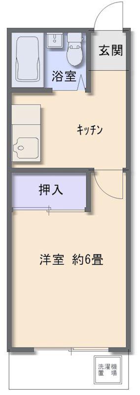 グリーンフィールド(1K/1階)の間取り写真
